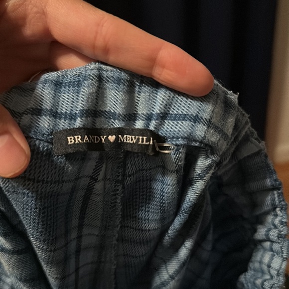 BRANDY MELVILLE blue gingham slim pants - Picture 3 of 3